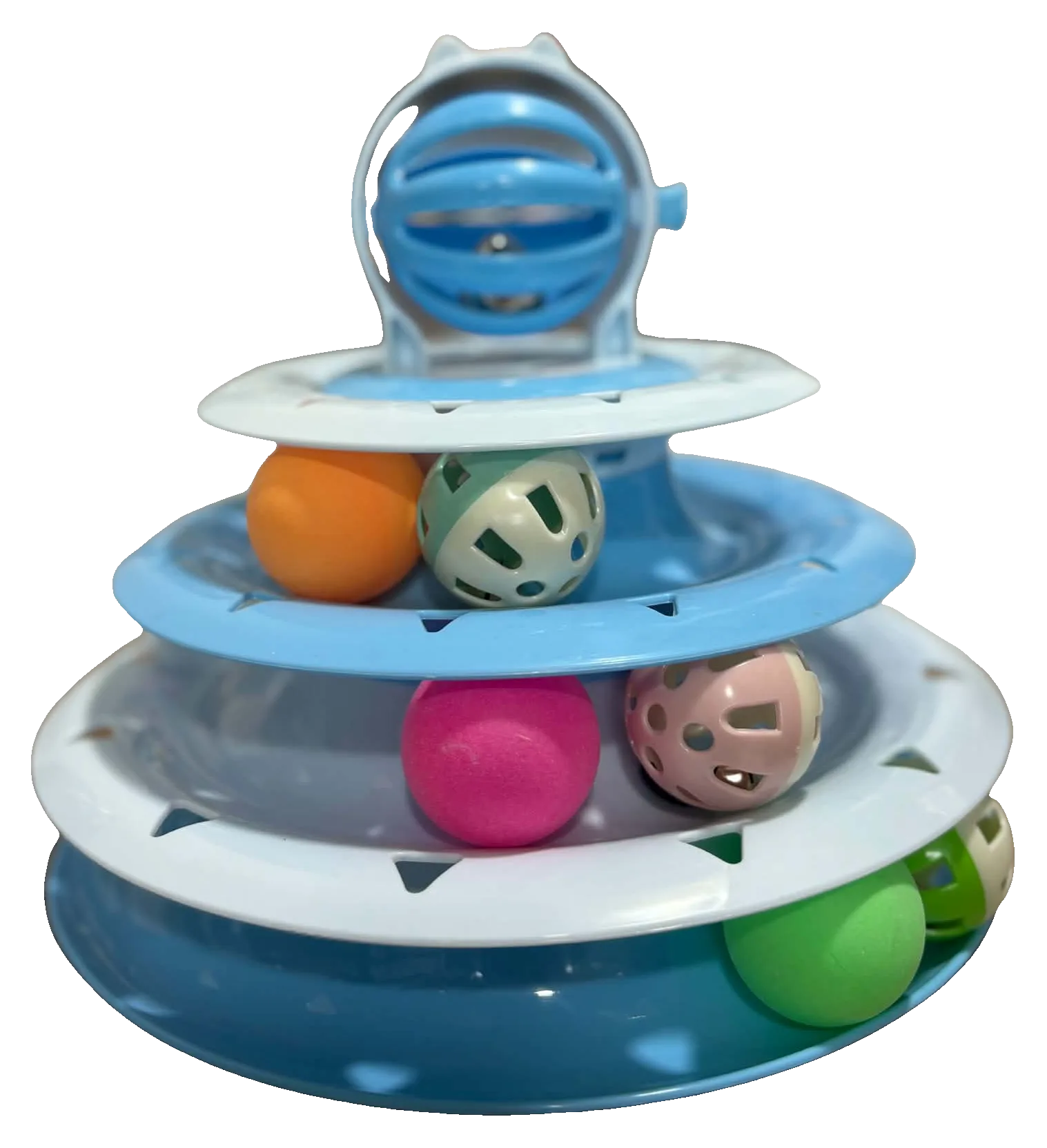 Tour de jeu à balles pour chat – bleu