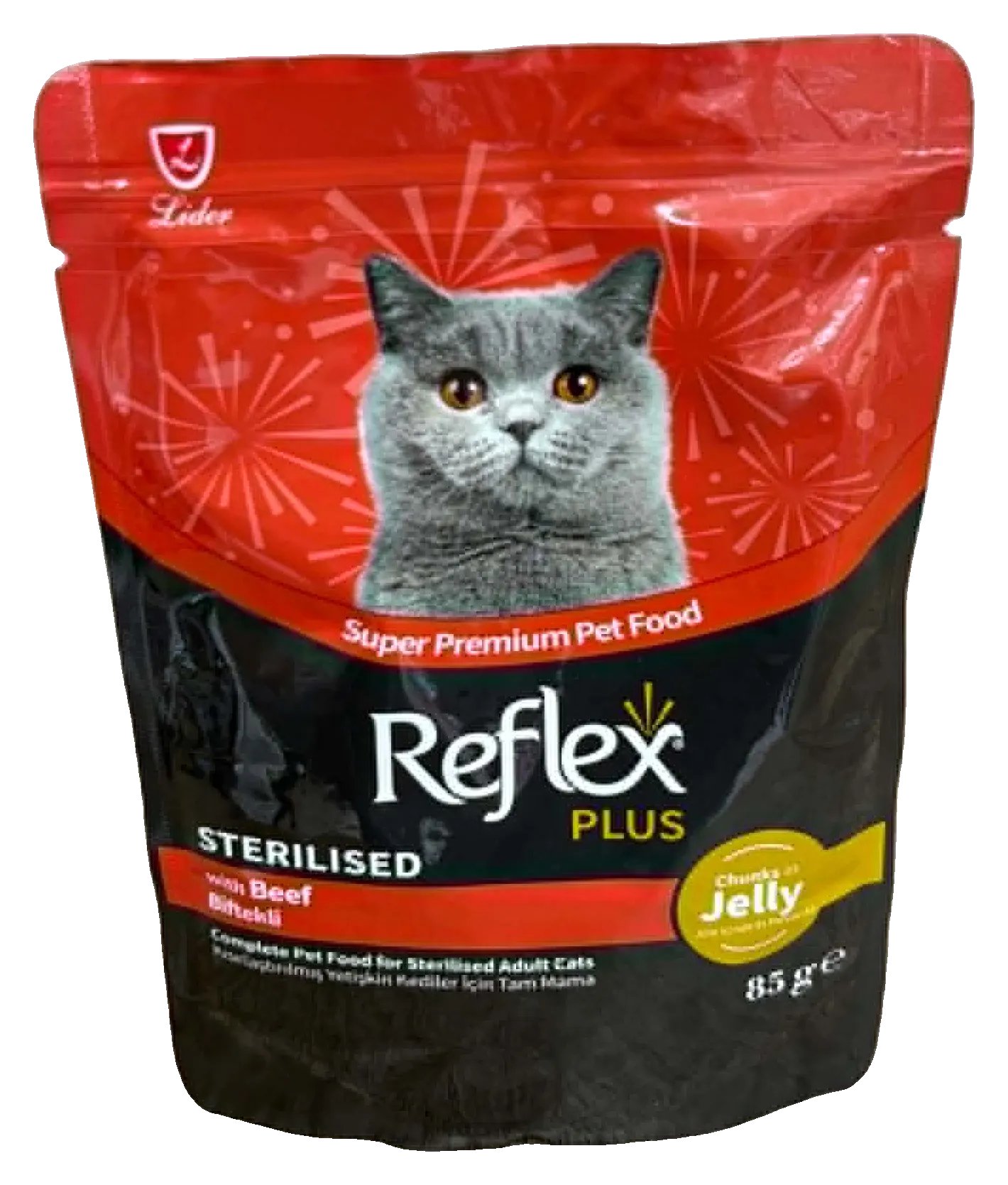 Reflex Plus Sachet Chat Stérilisé Bœuf en Gelée 85 g